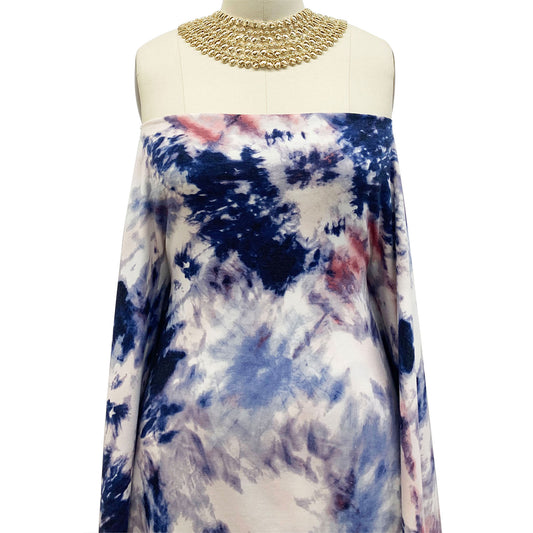 P-1470-506-NAVY-MAUVE - PRINTED FRENCH TERRY 63%POLY 33%RAYON 4% SPANDEX