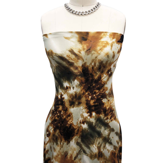 P-1470-668-BROWN-SAGE - PRINTED DTY 92% POLY 8% SPANDEX DTY DOUBLE SIDED BRUSH