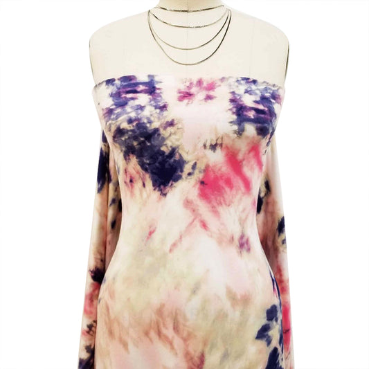 P-1470-668-INDIGO-PURPLE-PINK - PRINTED DTY 92% POLY 8% SPANDEX DTY DOUBLE SIDED BRUSH