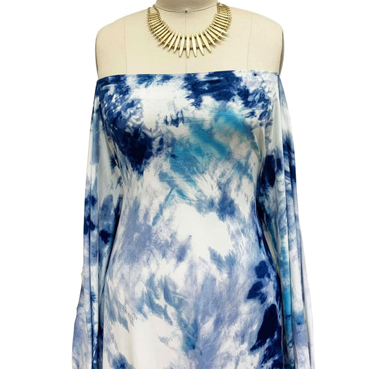 P-1470-668-NAVY-AQUA - PRINTED DTY 92% POLY 8% SPANDEX DTY DOUBLE SIDED BRUSH