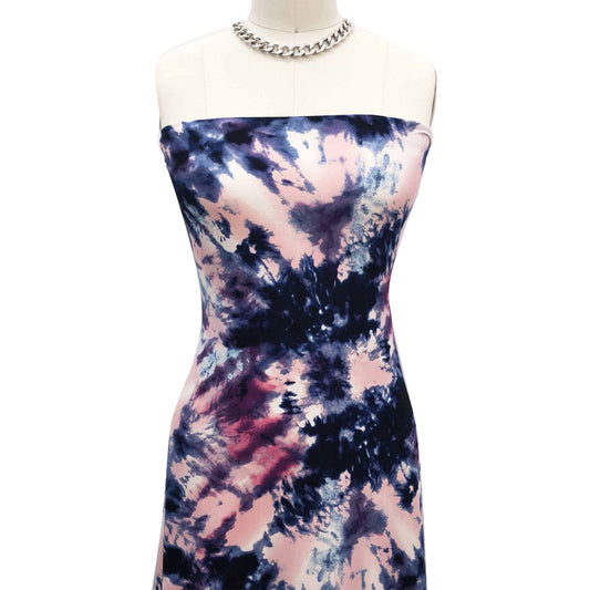 P-1470-668-NAVY-ROSE-TAN - PRINTED DTY 92% POLY 8% SPANDEX DTY DOUBLE SIDED BRUSH