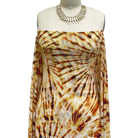 P-1521-453-GOLD-VIOLET - PRINTED POLY POWER MESH 92%POLY 8%SPANDEX