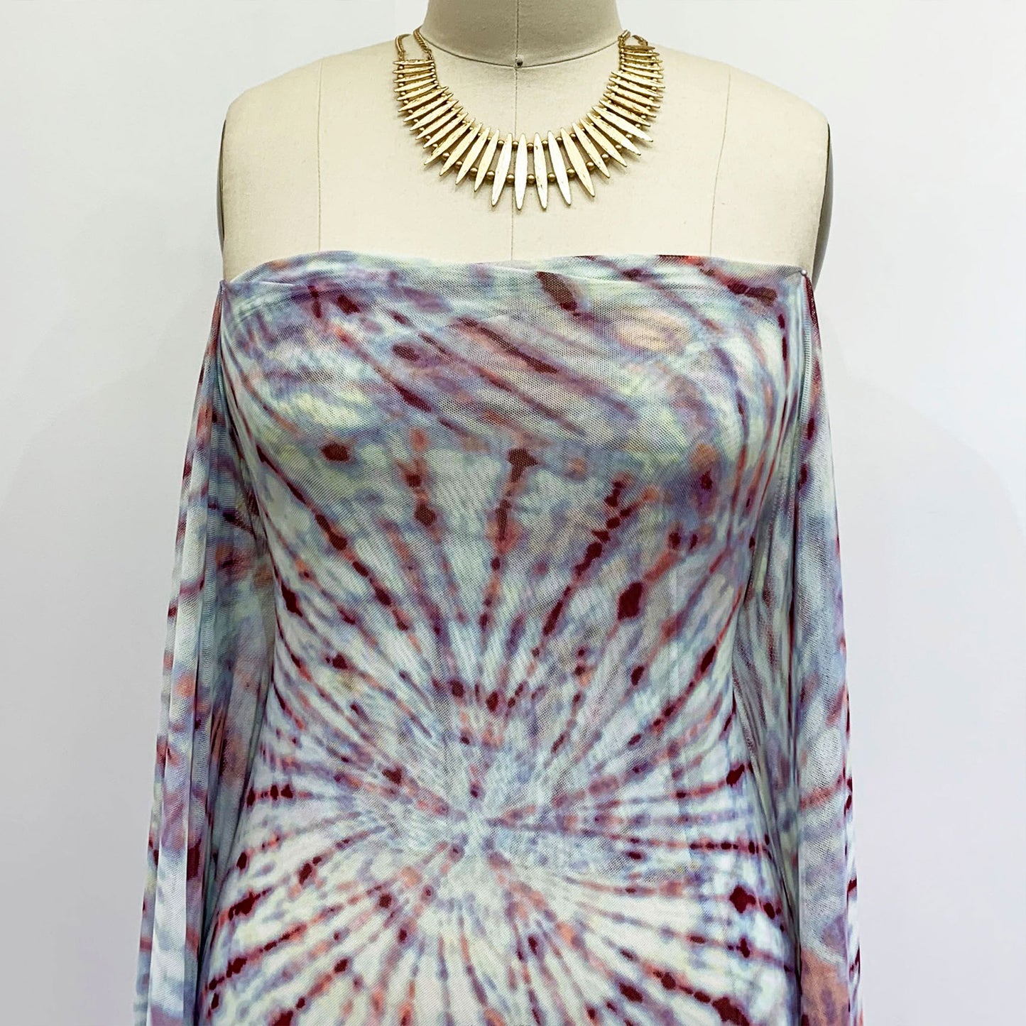 P-1521-453-MINT-WINE - PRINTED POLY POWER MESH 92%POLY 8%SPANDEX