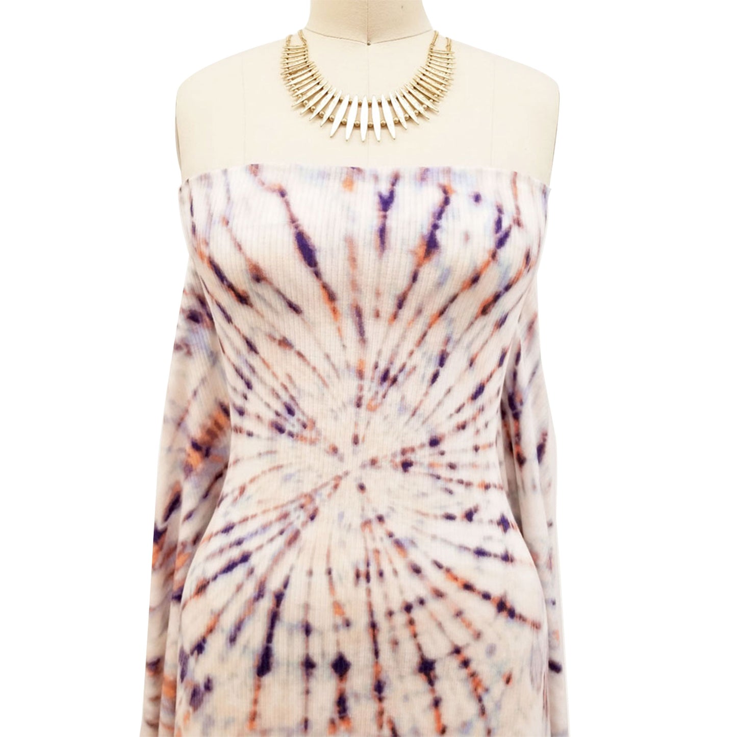 P-1521-761-PEACH-GRAPE - PRINTED 4X2 RIB 96% POLY 4% SPANDEX