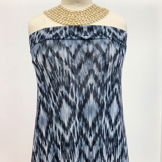 P-1522-453-INDIGO-DENIM - PRINTED POLY POWER MESH 92%POLY 8%SPANDEX