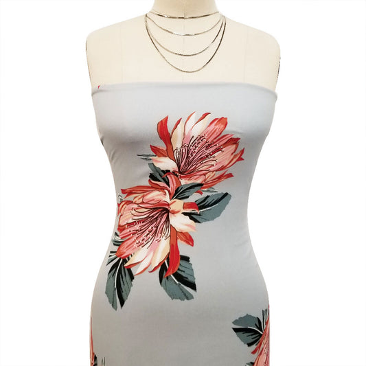 P-1528-504-PEARL-GRAY-PINK - PRINTED WOOL DOBBY 100% POLYESTER