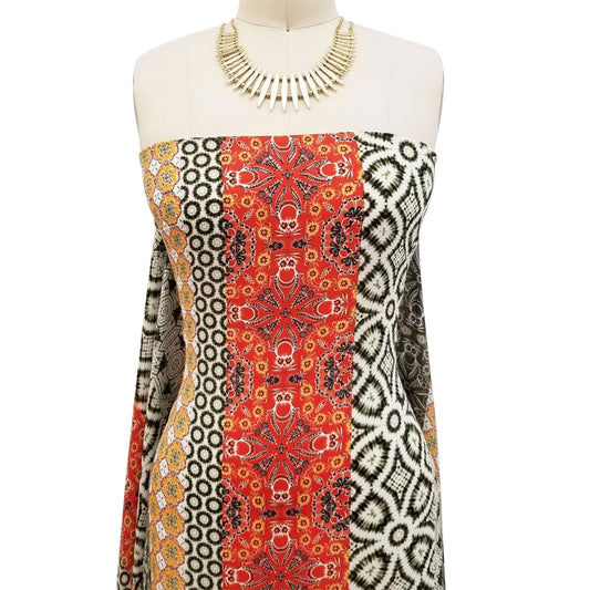 P-1545-504-ARMY-GREEN-TOMATO - PRINTED WOOL DOBBY 100% POLYESTER