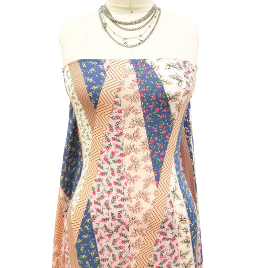 P-1547-636-DENIM-STEEL-PINK PRINTED CREPON 100% RAYON CREPON