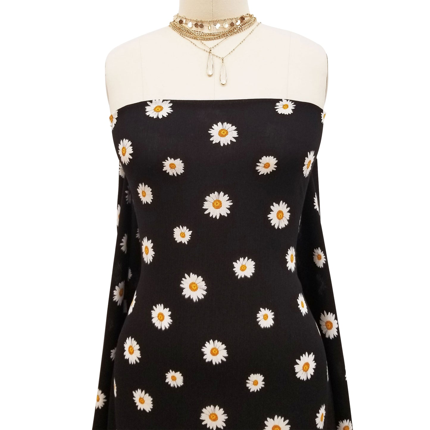 P-1563-636-BLACK-WHITE PRINTED CREPON 100% RAYON CREPON