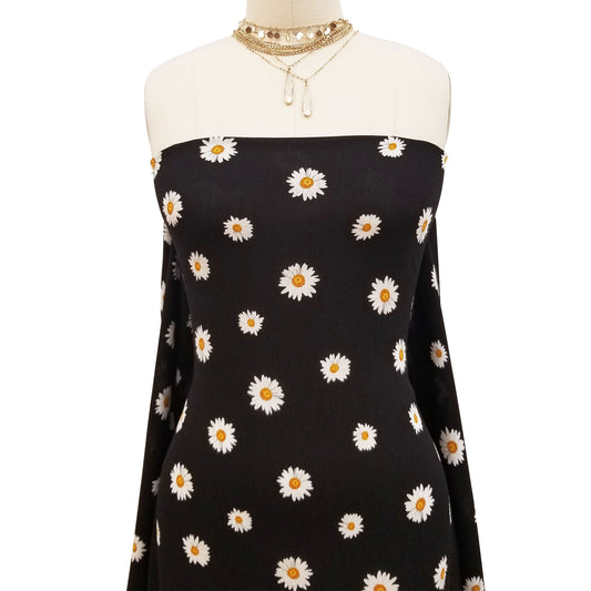 P-1563-636-BLACK-WHITE PRINTED CREPON 100% RAYON CREPON