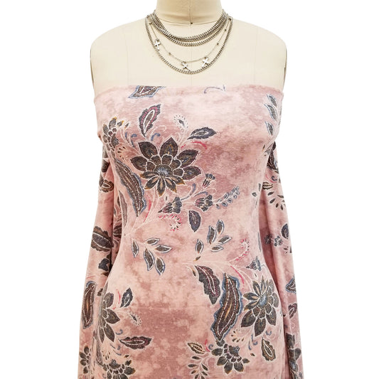 P-1570-TRI-BLEN-BLUSH-DENIM - PRINTED TRI-BLEND 50% POLY 38% COTTON 12% RAYON