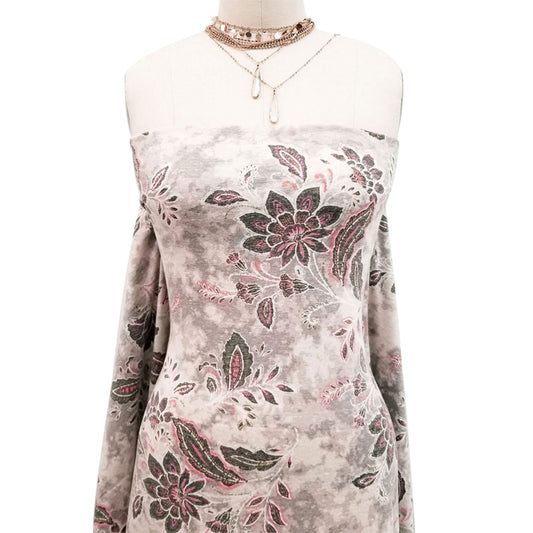 P-1570-TRI-BLEN-NEUTRAL-TANGERINE - PRINTED TRI-BLEND 50% POLY 38% COTTON 12% RAYON