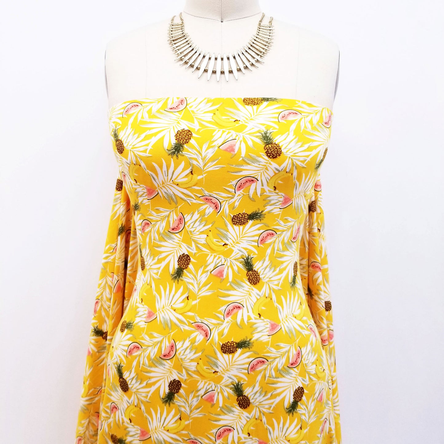 P-1576-668-YELLOW-WATERMELON - PRINTED DTY 92% POLY 8% SPANDEX DTY DOUBLE SIDED BRUSH