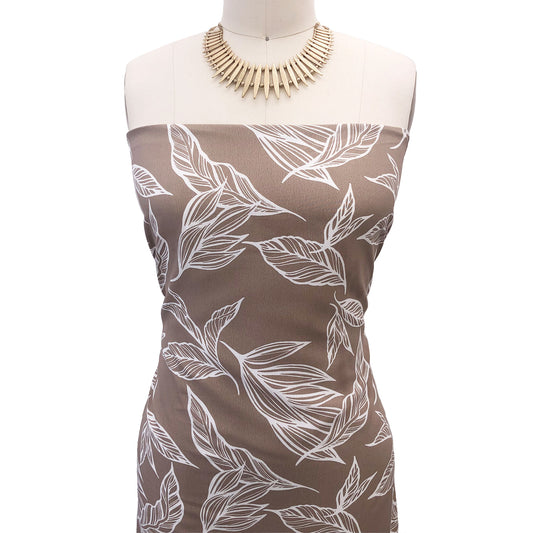 P-1610-754-TAUPE-OFF-WHITE - PRINTED POLY MOROCCAN 100% POLY