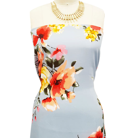 P-162-504-SILVER-BLUE-YELLOW - PRINTED WOOL DOBBY 100% POLYESTER