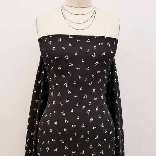 P-1635-504-BLACK-OFFWHITE - PRINTED WOOL DOBBY 100% POLYESTER