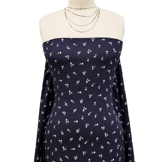 P-1635-504-NAVY-OFF-WHITE - PRINTED WOOL DOBBY 100% POLYESTER