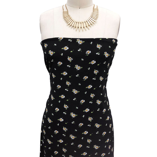 P-1646-698-BLACK-GOLD- PRINTED RAYON CHALLIS 100% RAYON CHALLIS