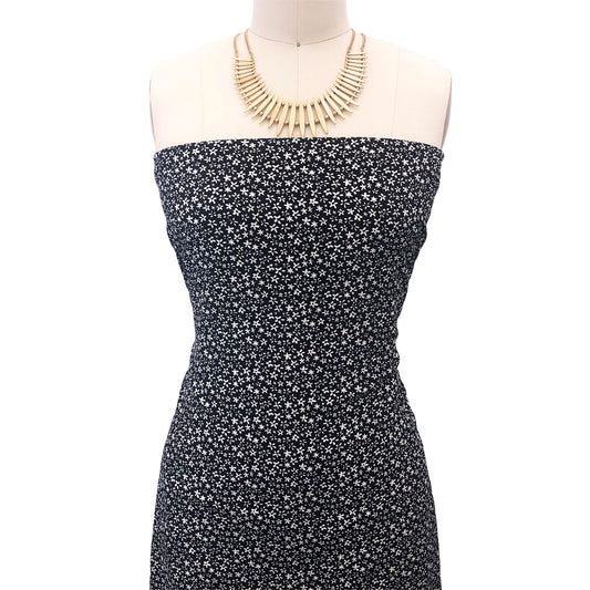 P-1693-754-BLACK-OFFWHITE - PRINTED POLY MOROCCAN 100% POLY