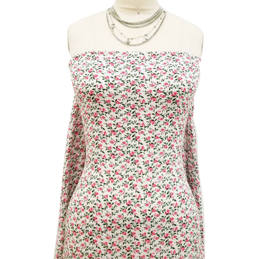 P-1702-636-OFFWHITE-RED PRINTED CREPON 100% RAYON CREPON