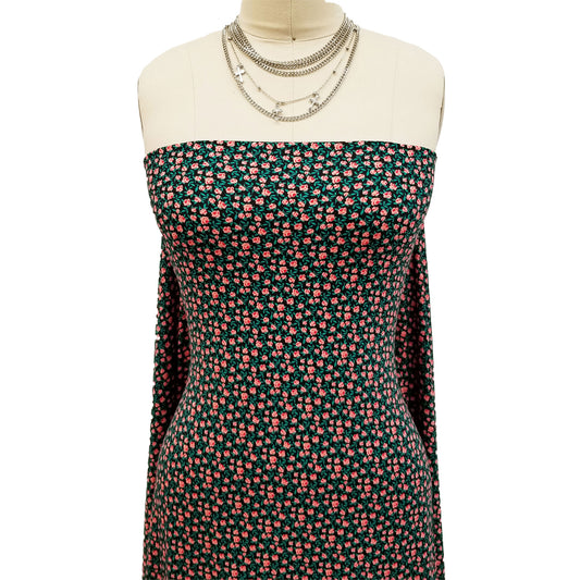 P-1717-668-BLACK-CORAL - PRINTED DTY 92% POLY 8% SPANDEX DTY DOUBLE SIDED BRUSH