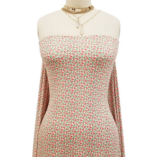 P-1717-668-OFFWHITE-PINK - PRINTED DTY 92% POLY 8% SPANDEX DTY DOUBLE SIDED BRUSH