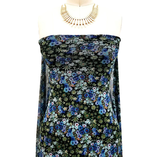 P-1759-453-BLACK-BLUE - PRINTED POLY POWER MESH 92%POLY 8%SPANDEX