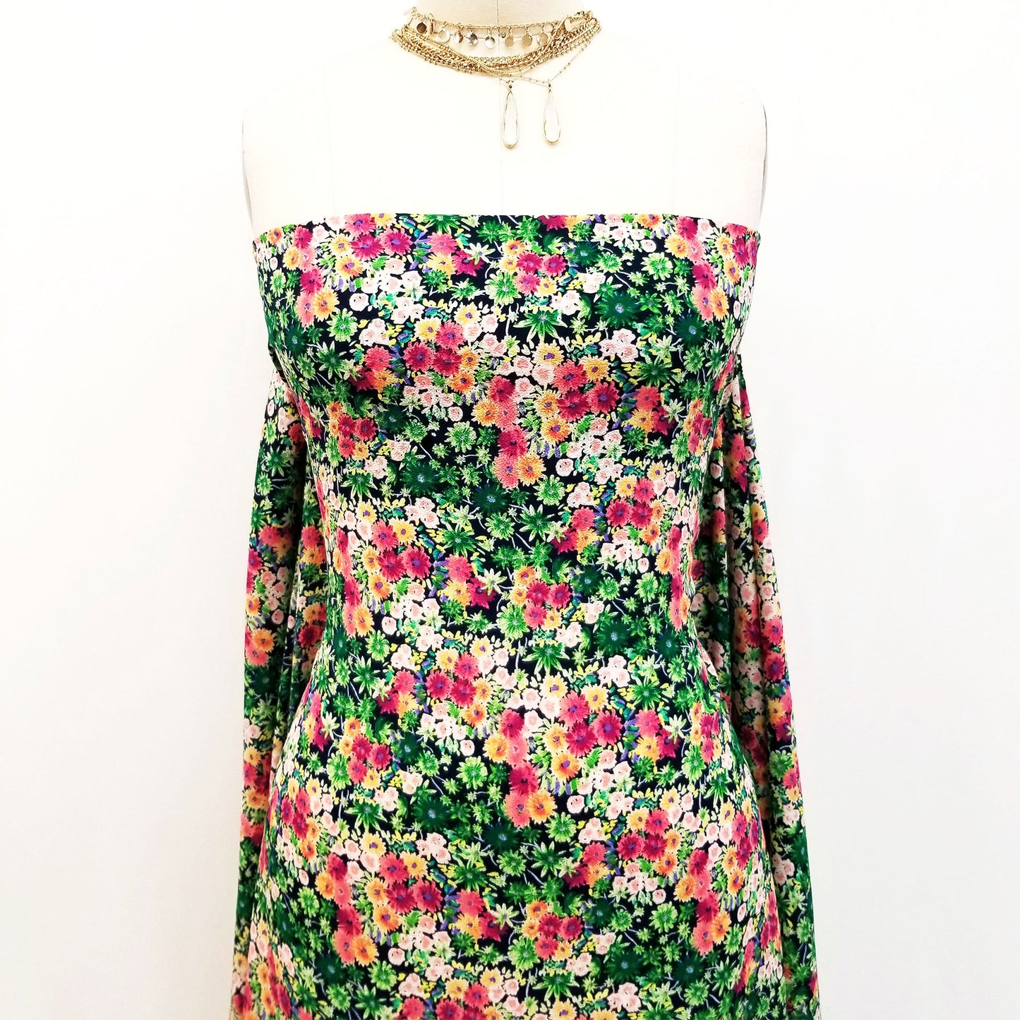 P-1759-586-NAVY-FUCHSIA - PRINTED CREPE CHIFFON 97% POLY 3% SPANDEX