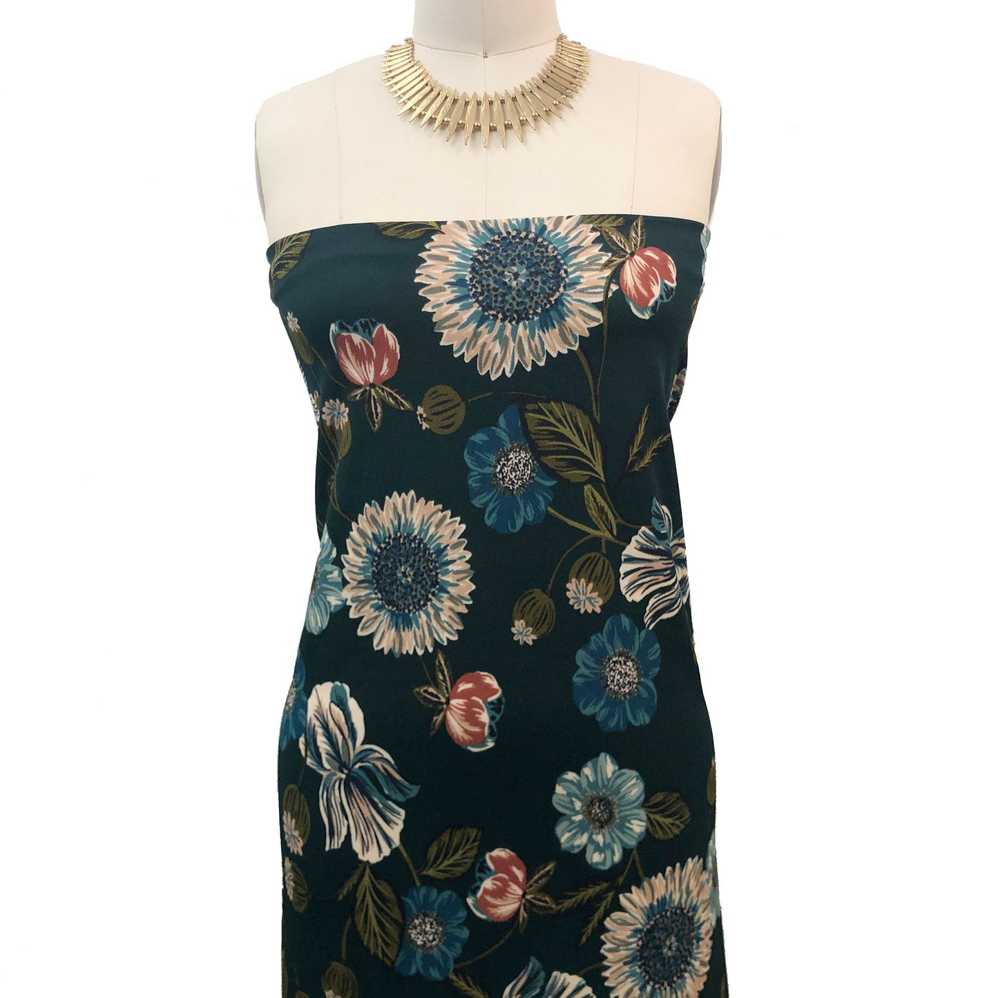 P-1790-702-PINE-TEAL - PRINTED SCUBA CREPE 97% POLY 3% SPANDEX