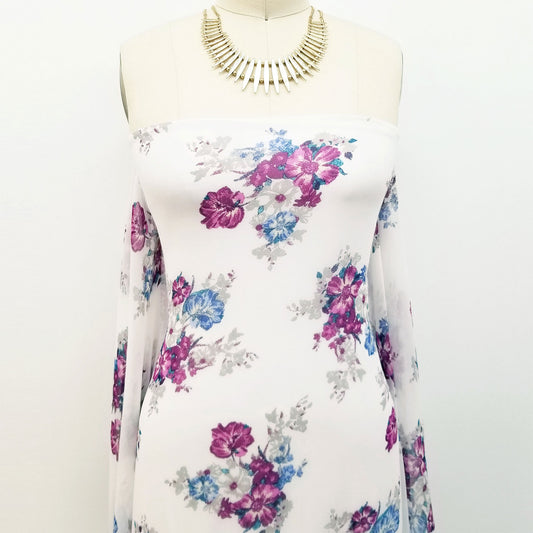 P-180-501-OFFWHITE-BERRY - PRINTED 100% POLYESTER HI MULTI CHIFFON WASH