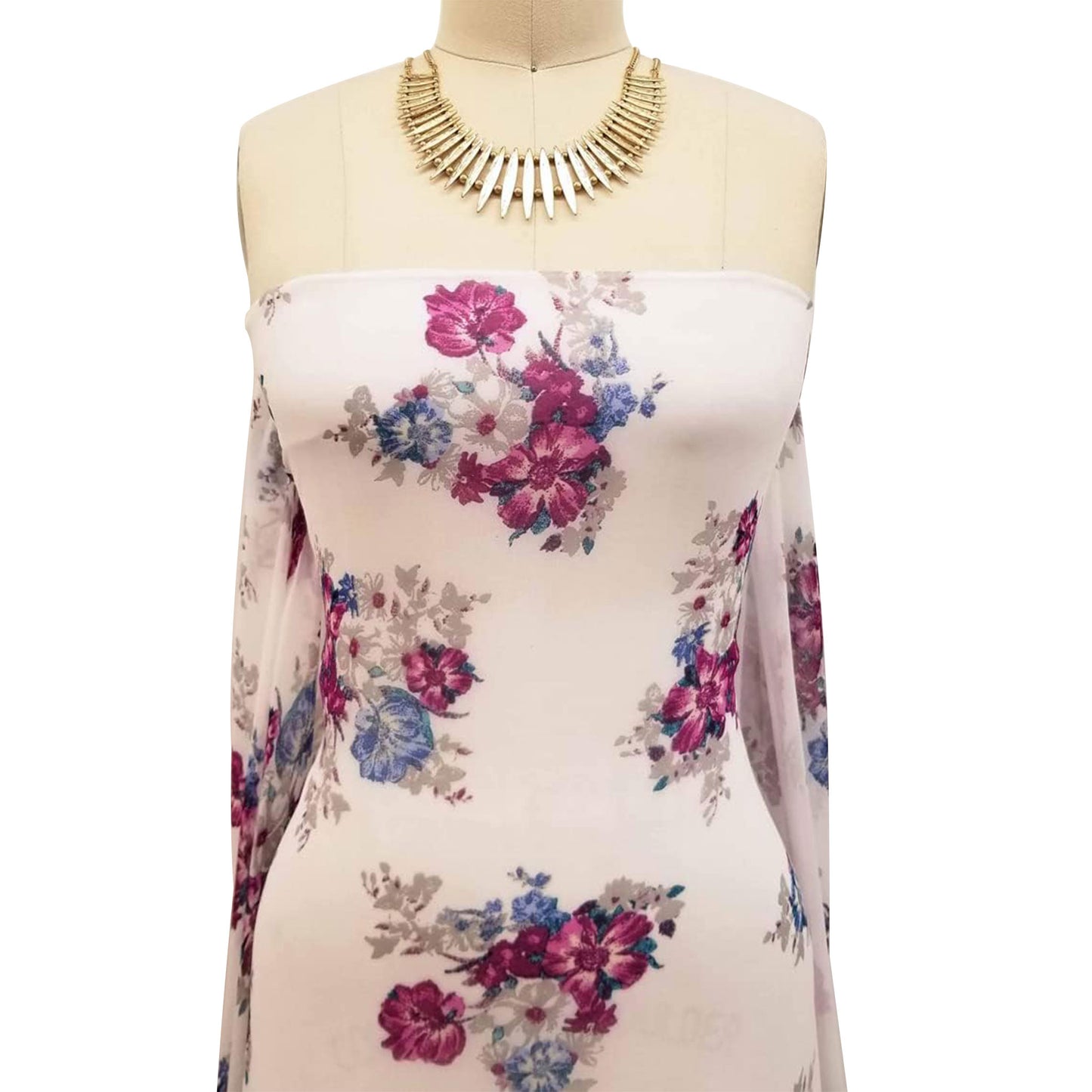 P-180-501-OFFWHITE-CHERRY - PRINTED 100% POLYESTER HI MULTI CHIFFON WASH