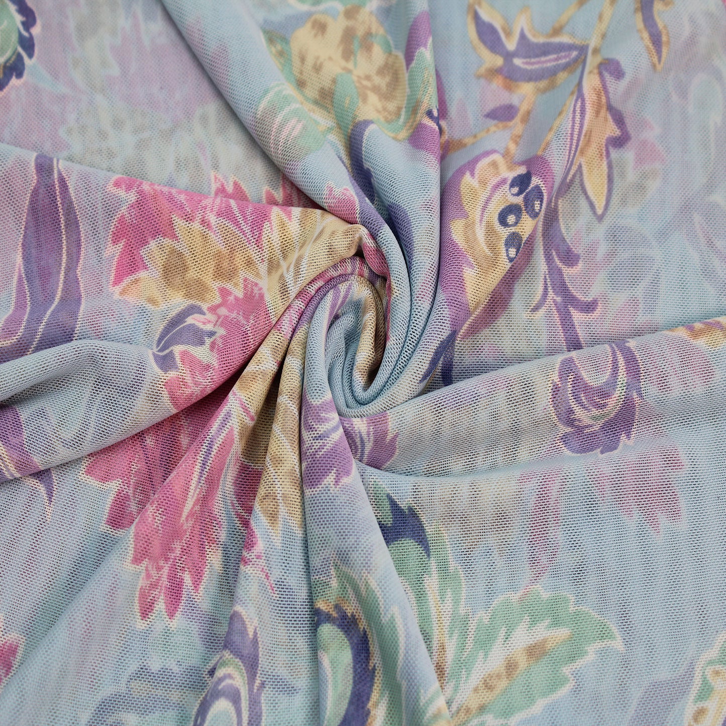 P-1800-453-BABY-BLUE-ORCHID - PRINTED POLY POWER MESH 92%POLY 8%SPANDEX