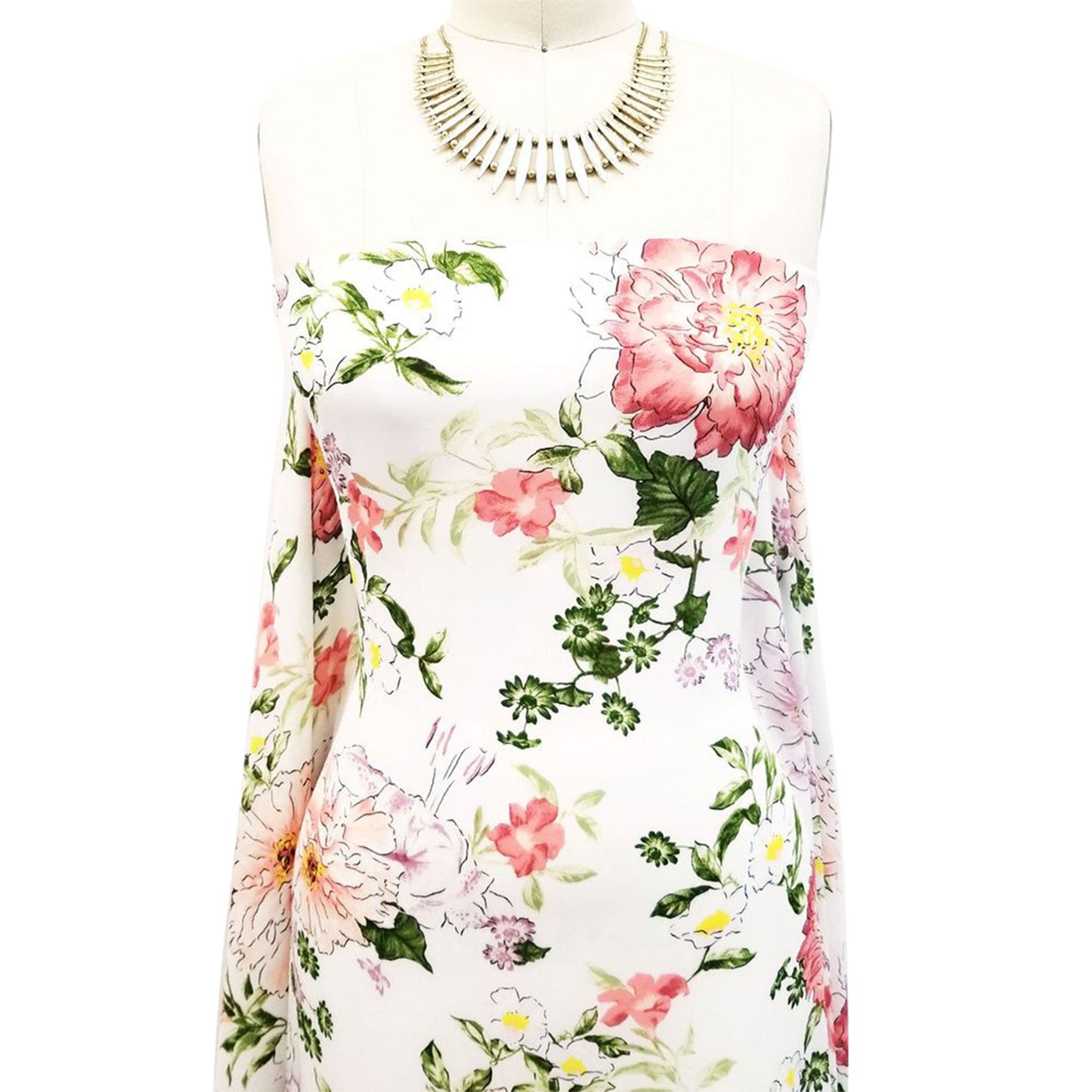 P-1802-504-OFFWHITE-DUSTY-CORAL - PRINTED WOOL DOBBY 100% POLYESTER