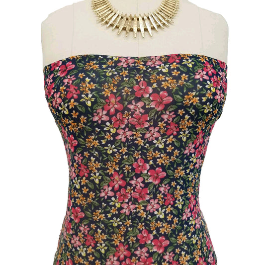 P-1805-453-NAVY-HOT-PINK - PRINTED POLY POWER MESH 92%POLY 8%SPANDEX