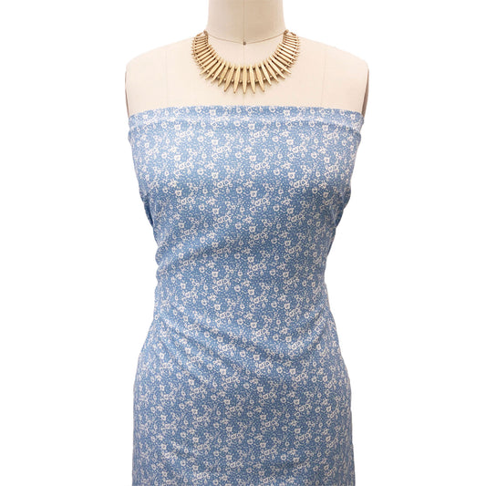 P-1827-754-CHAMBRAY-OFF-WHITE - PRINTED POLY MOROCCAN 100% POLY