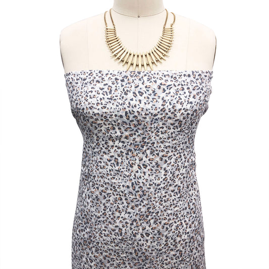 P-1843-698-SILVER-ALMOND- PRINTED RAYON CHALLIS 100% RAYON CHALLIS