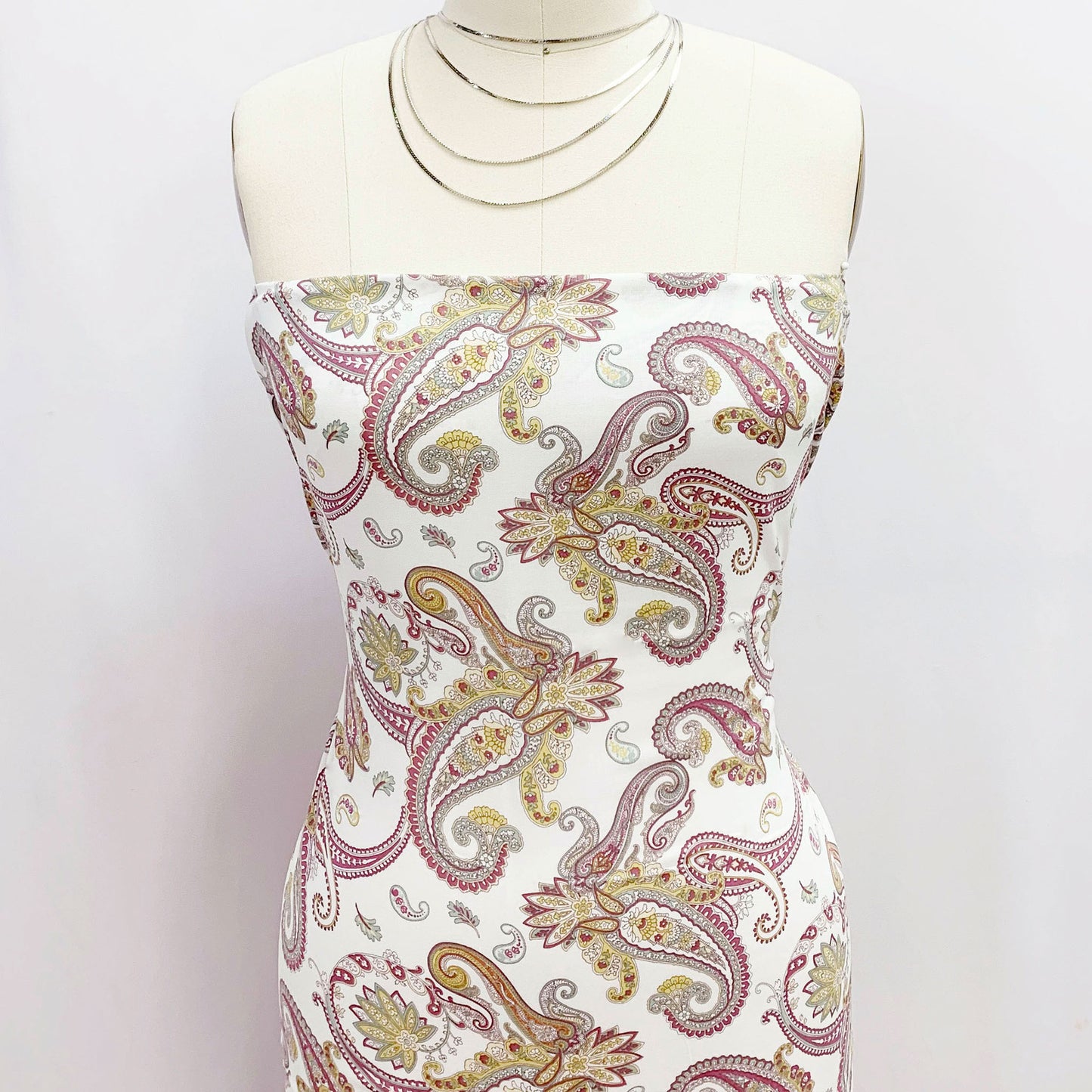 P-1844-698-IVORY-SAGE- PRINTED RAYON CHALLIS 100% RAYON CHALLIS