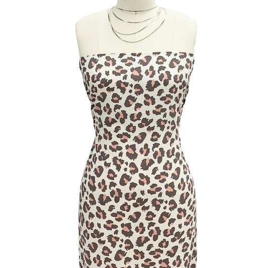 P-1846-754-ECRU-CORAL - PRINTED POLY MOROCCAN 100% POLY