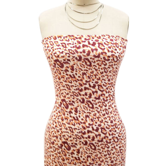 P-1853-636-ECRU-BURNT-ORANGE PRINTED CREPON 100% RAYON CREPON