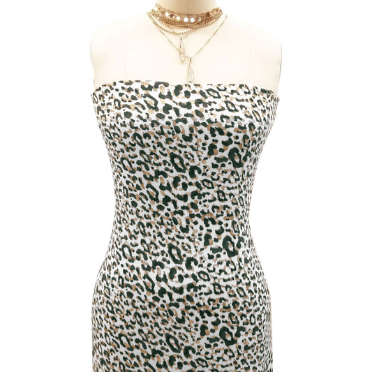 P-1853-636-ECRU-OLIVE PRINTED CREPON 100% RAYON CREPON