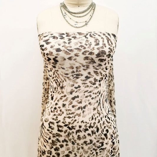 P-1860-453-ECRU-BROWN - PRINTED POLY POWER MESH 92%POLY 8%SPANDEX