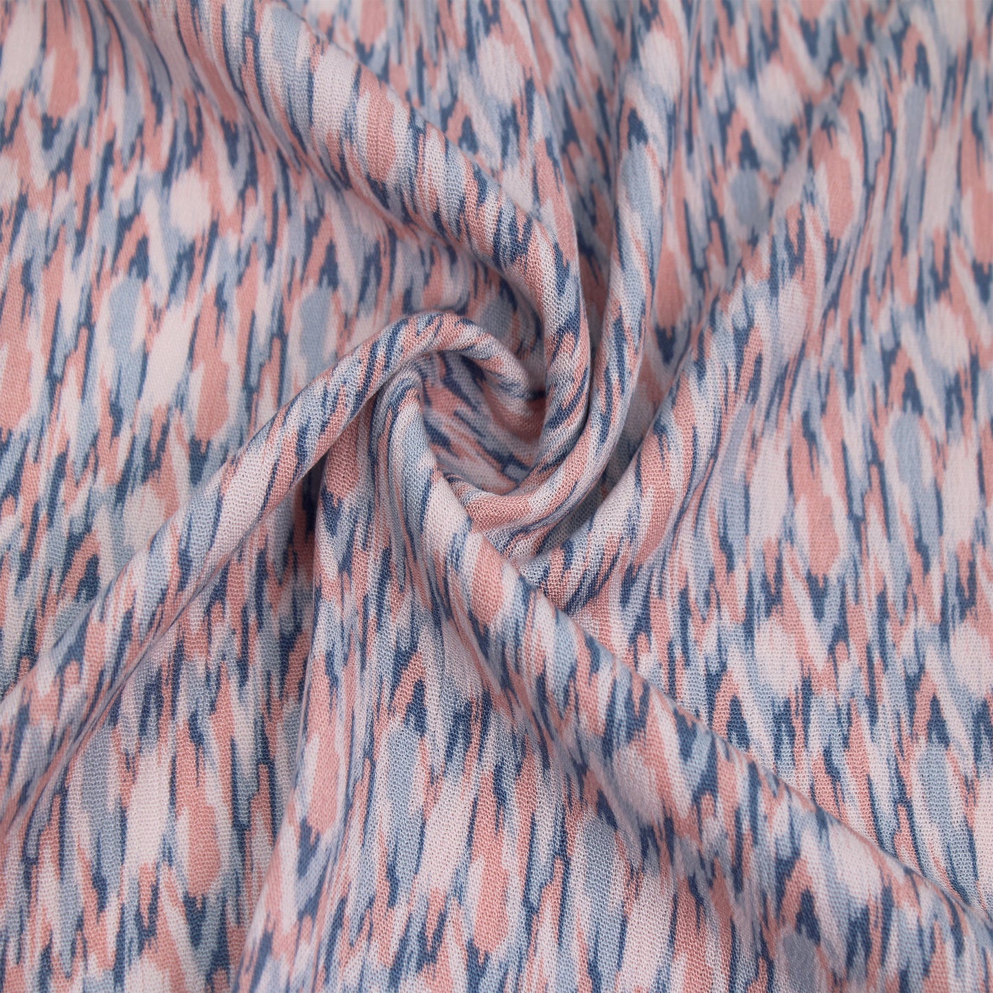 P-1864-636-BLUE-CORAL PRINTED CREPON 100% RAYON CREPON