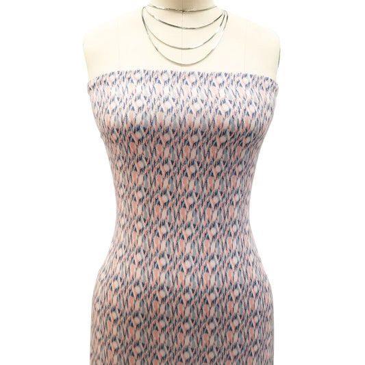 P-1864-636-BLUE-CORAL PRINTED CREPON 100% RAYON CREPON