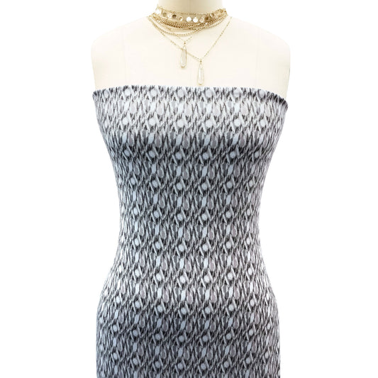 P-1864-636-GREY-BLUE PRINTED CREPON 100% RAYON CREPON