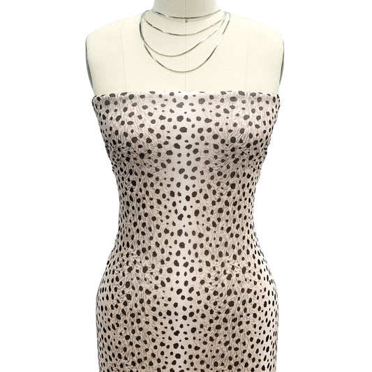 P-1867-453-SAND-MOCHA - PRINTED POLY POWER MESH 92%POLY 8%SPANDEX