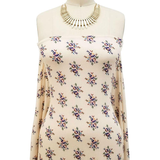 P-1873-636-PERI-COBALT PRINTED CREPON 100% RAYON CREPON