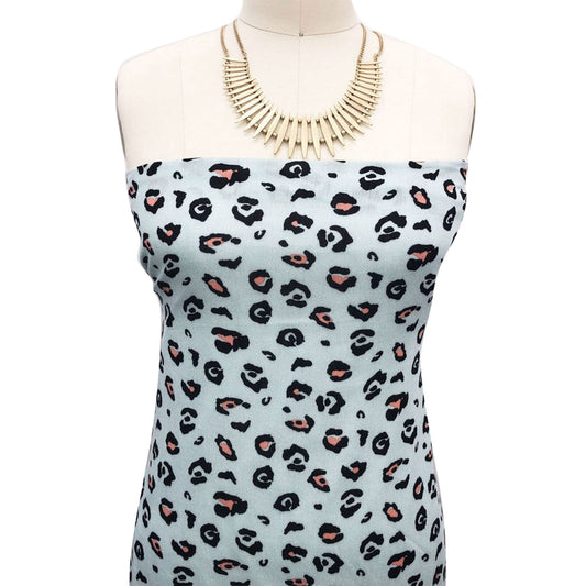 P-1880-636-VINTAGE-MINT-CORAL PRINTED CREPON 100% RAYON CREPON