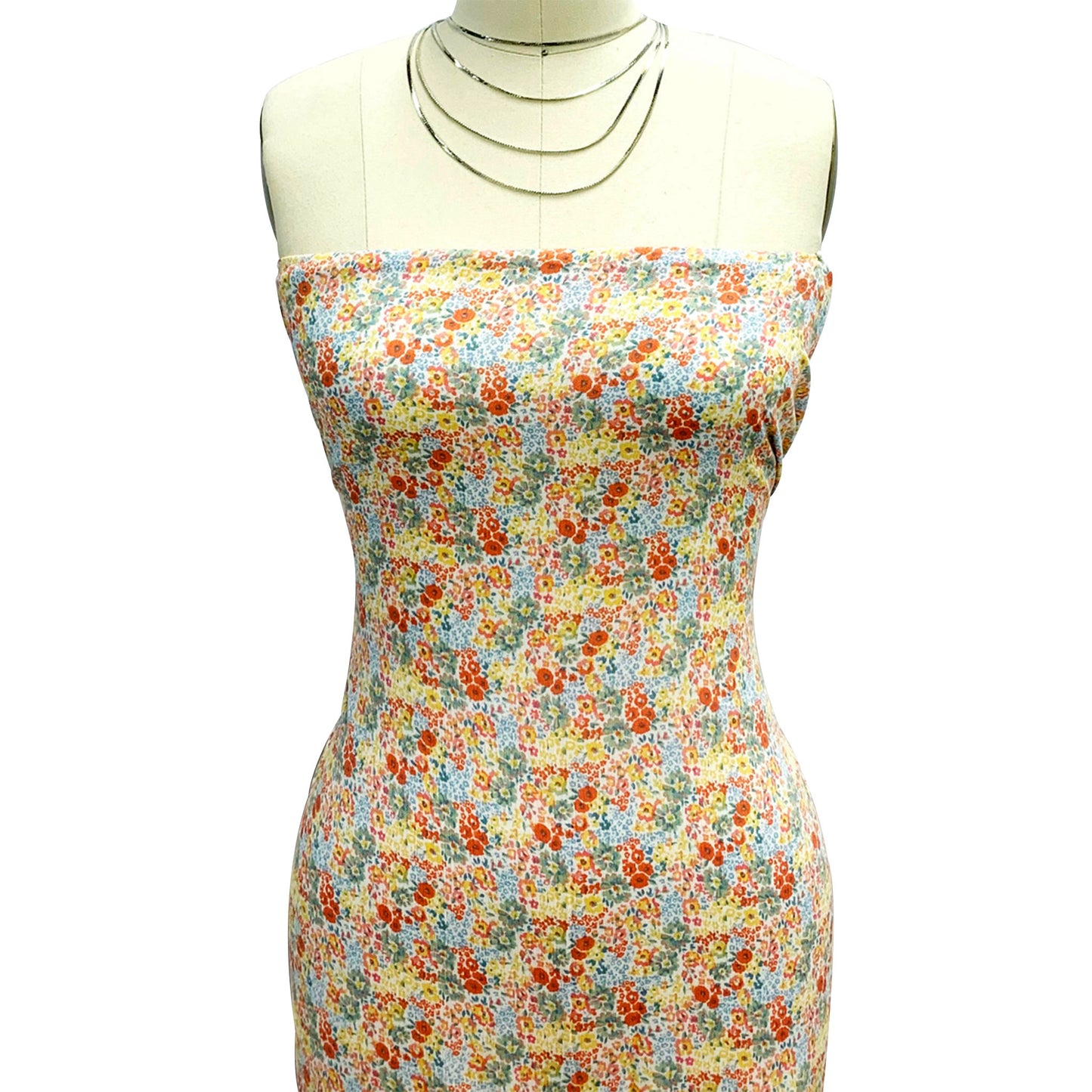 P-1888-636-OFF-WHITE-ORANGE - PRINTED CREPON 100% RAYON CREPON