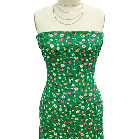 P-1889-636-KELLY-GREEN-HOT-PINK - PRINTED CREPON 100% RAYON CREPON