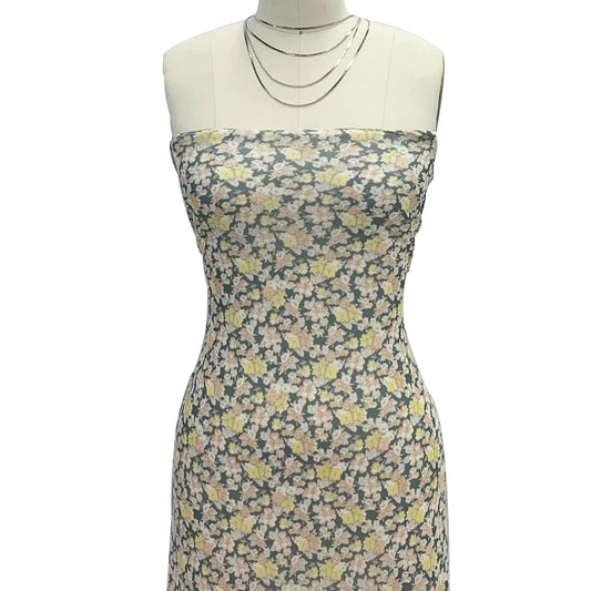 P-1892-453-ARMY-GREEN-PEACH - PRINTED POLY POWER MESH 92%POLY 8%SPANDEX